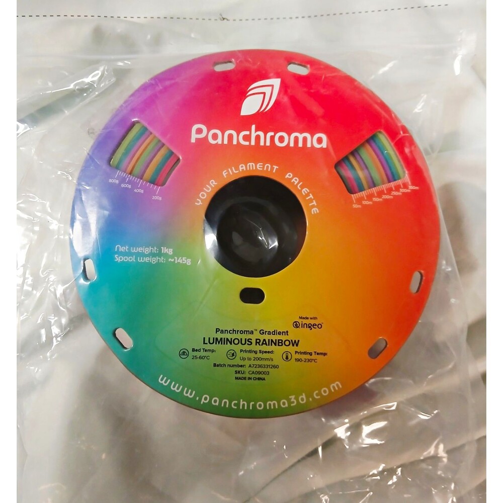 Panchroma PLA Multicolor Gradient Luminous Rainbow Filament 1.75mm 1kg CA09003